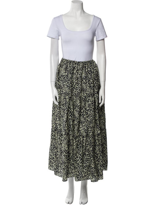 Matteau Floral Print Ruffle Embellishment Skirt Set