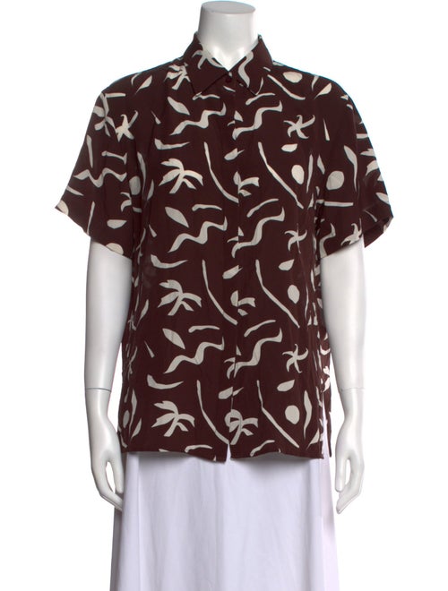 Matteau Silk Printed Button-Up Top