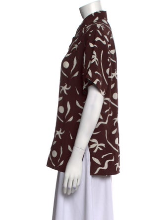 Matteau Silk Printed Button-Up Top