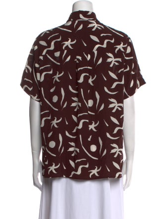 Matteau Silk Printed Button-Up Top