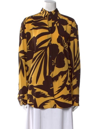 Matteau Silk Printed Button-Up Top