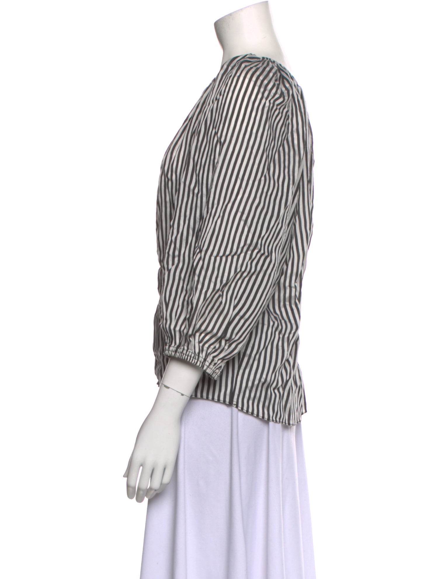 Matteau Striped Crew Neck Blouse