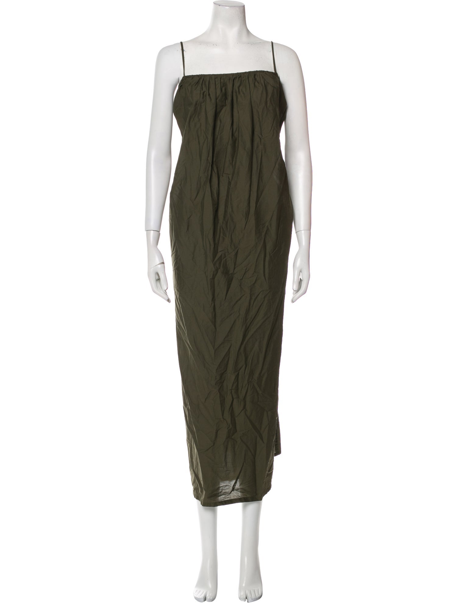 Matteau Square Neckline Midi Length Dress - Green Dresses, Clothing -  WMATA24439 | The RealReal