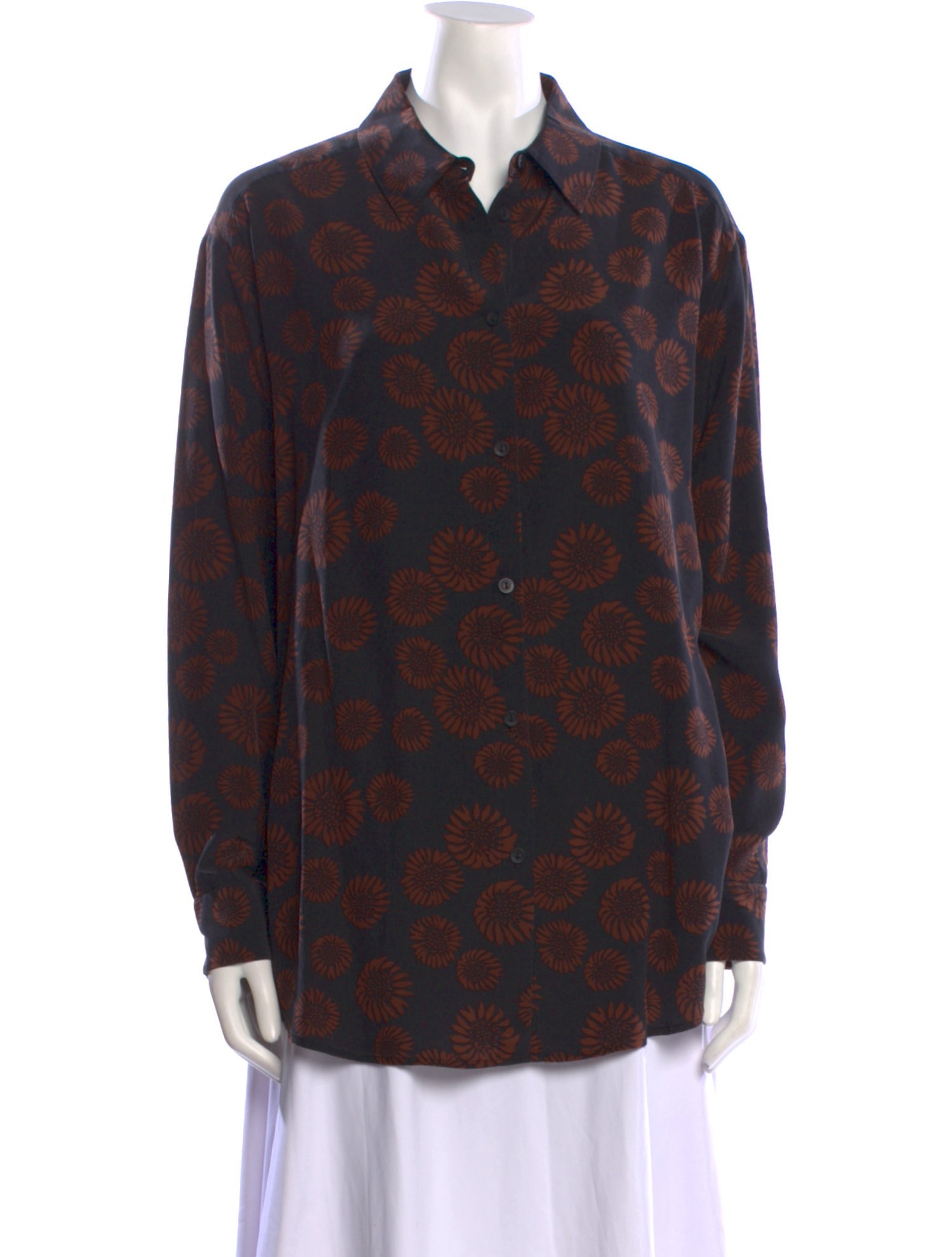 Matteau Silk Printed Button-Up Top