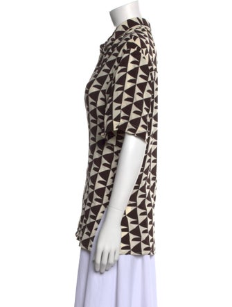 Matteau Silk Printed Button-Up Top