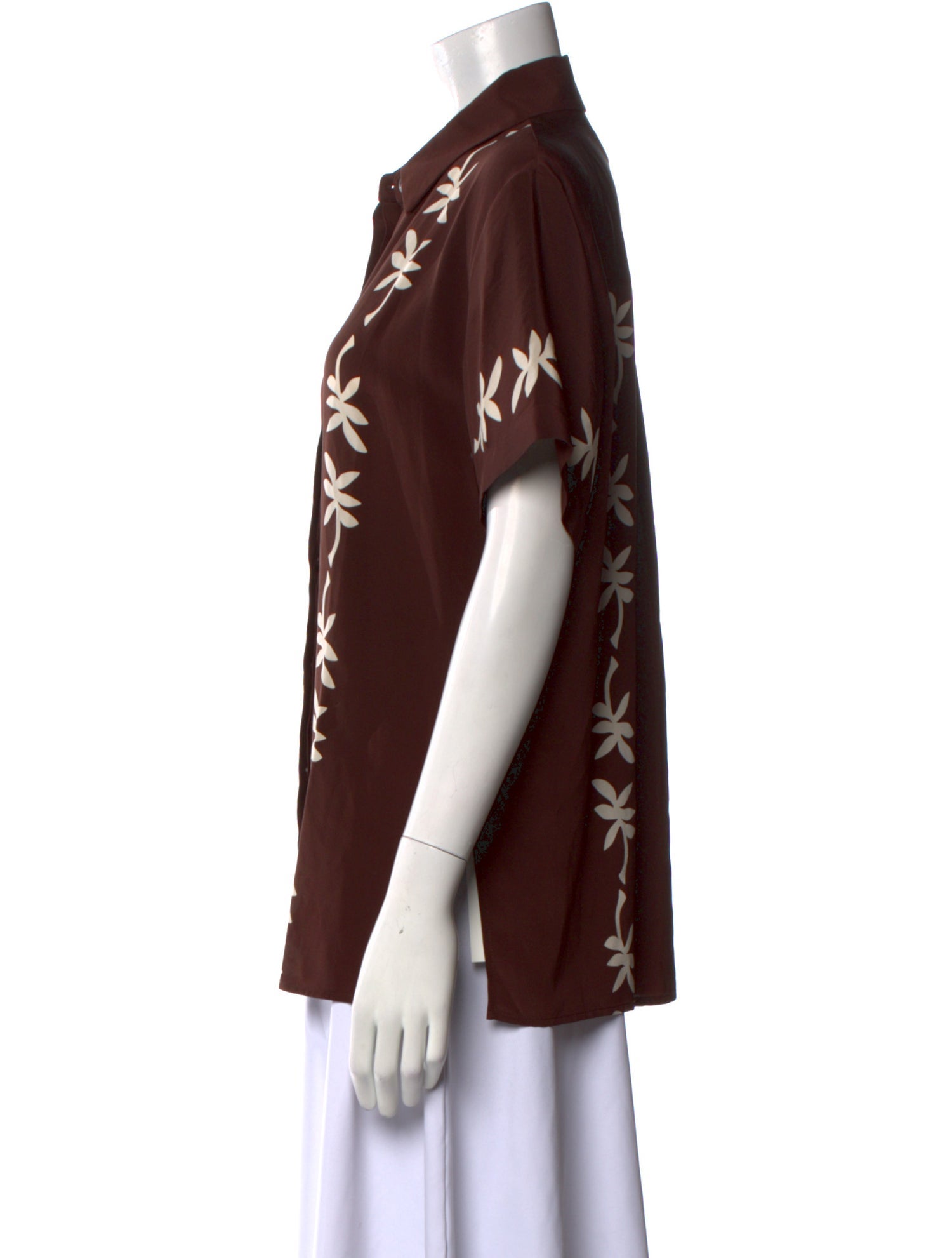 Matteau Silk Printed Button-Up Top