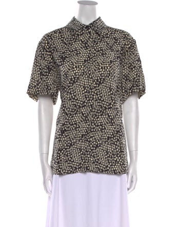 Matteau Silk Printed Button-Up Top