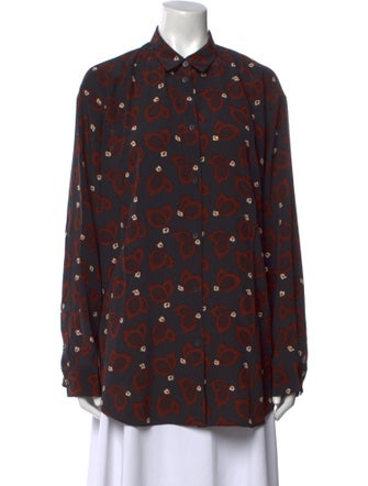 Matteau Silk Printed Button-Up Top