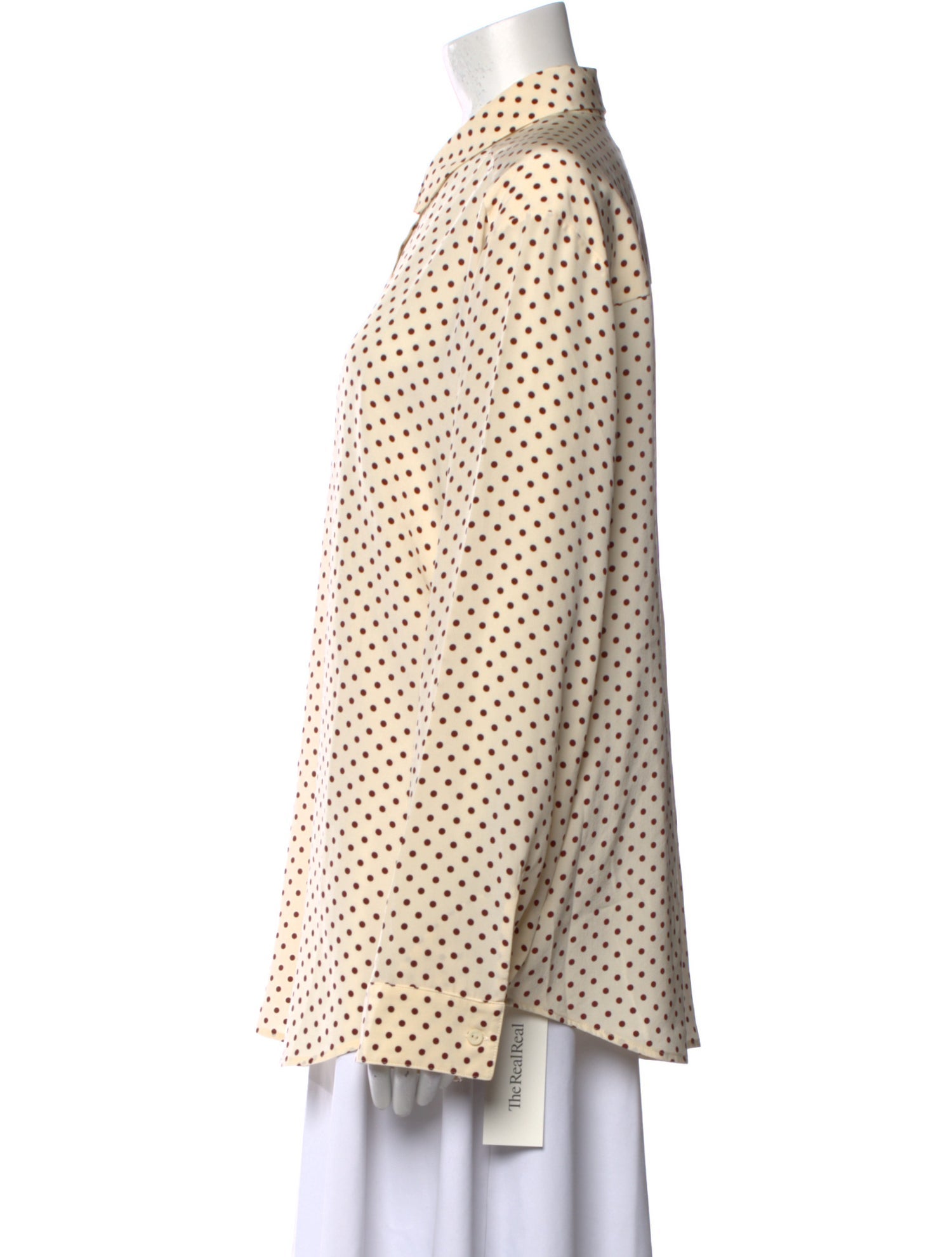 Matteau Silk Polka Dot Print Button-Up Top