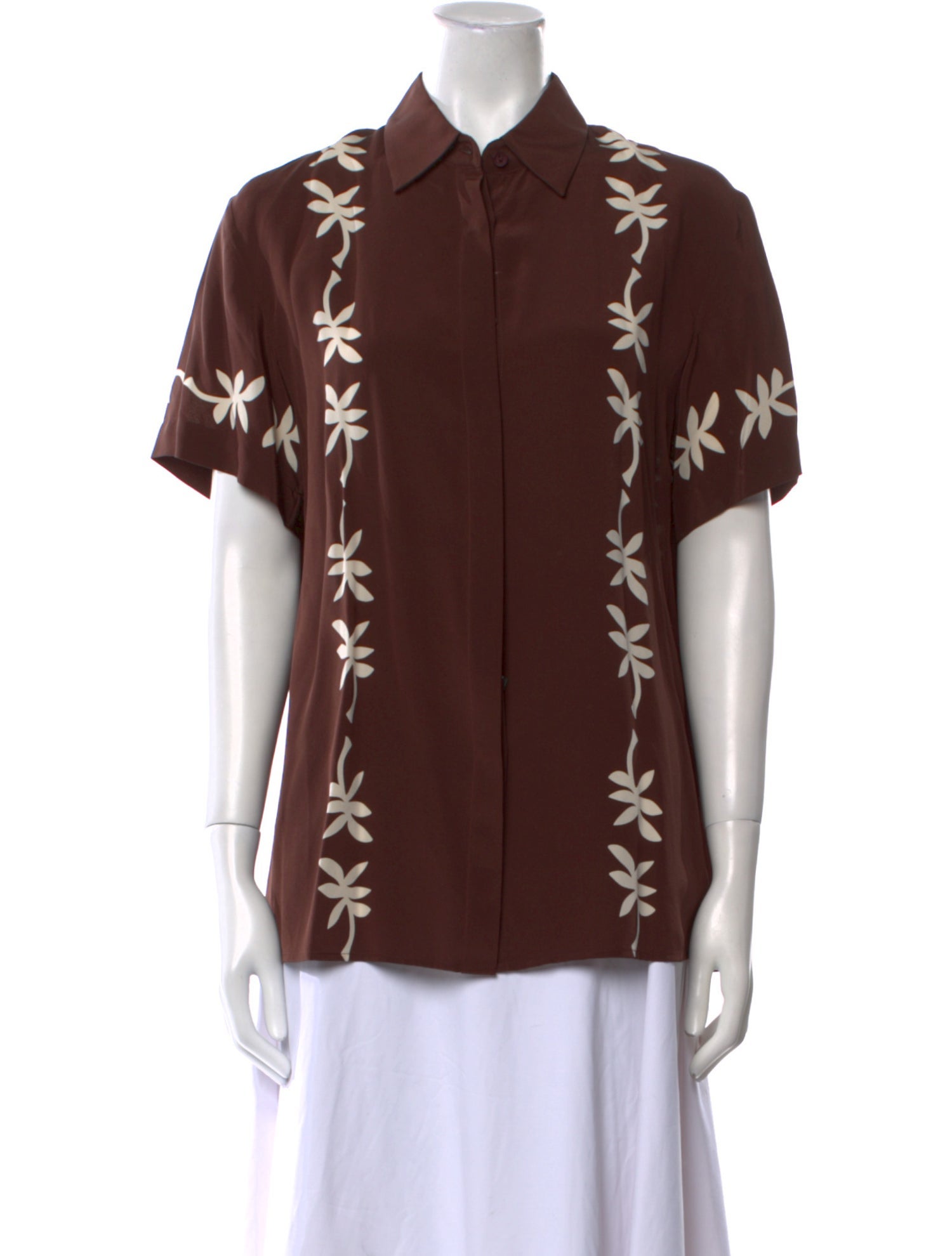 Matteau Silk Printed Button-Up Top