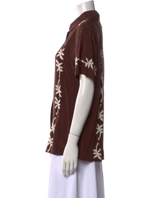 Matteau Silk Printed Button-Up Top
