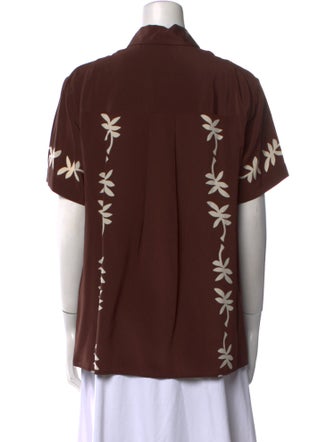 Matteau Silk Printed Button-Up Top