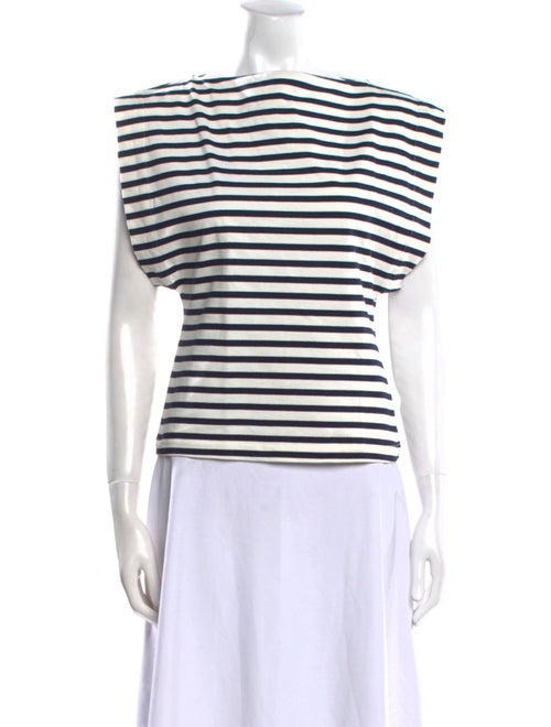 Matteau Striped Bateau Neckline Crop Top