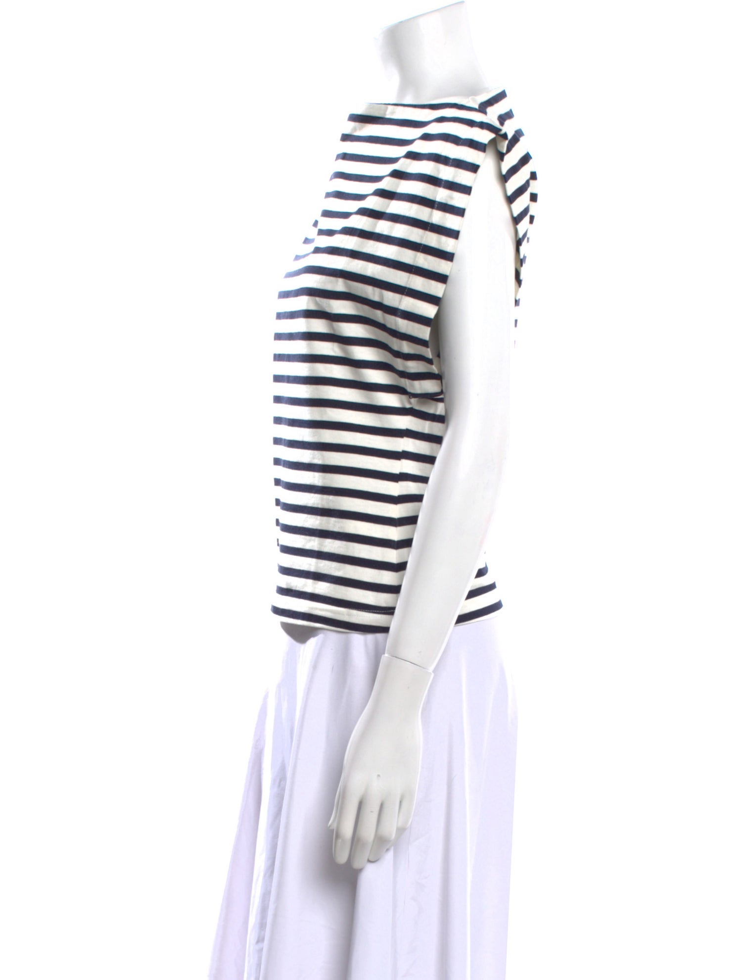 Matteau Striped Bateau Neckline Crop Top