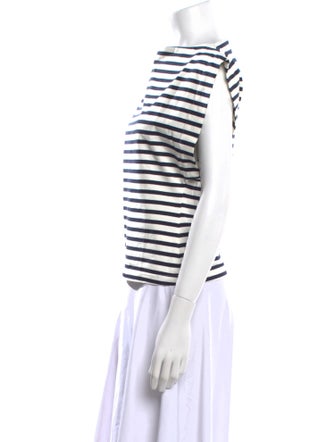 Matteau Striped Bateau Neckline Crop Top