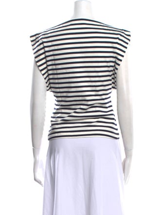 Matteau Striped Bateau Neckline Crop Top