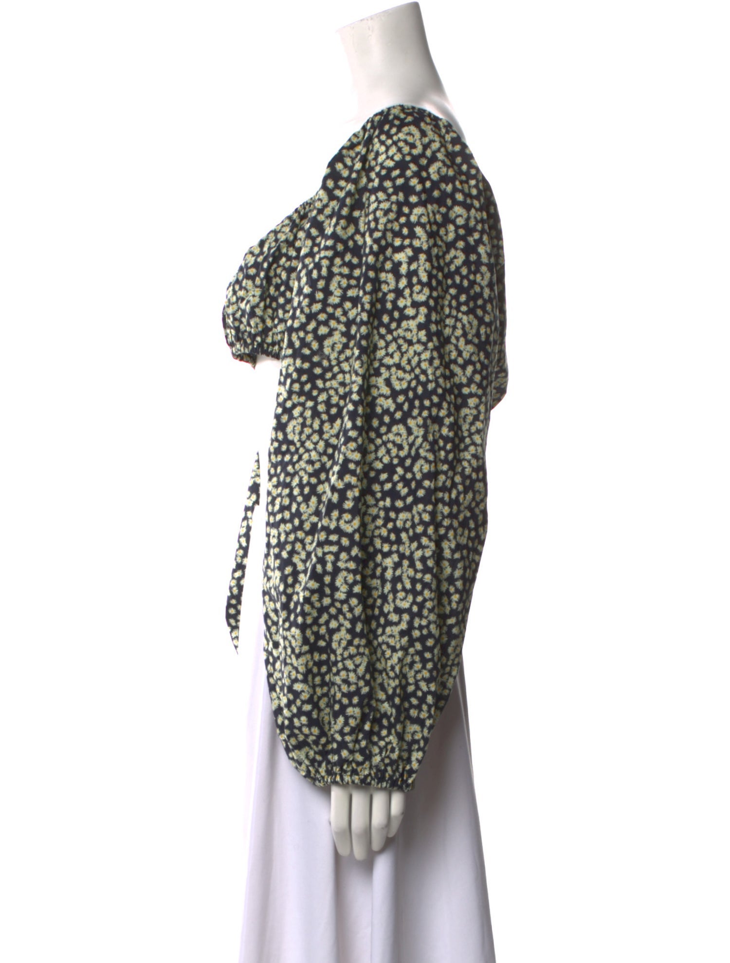 Matteau Floral Print Square Neckline Crop Top