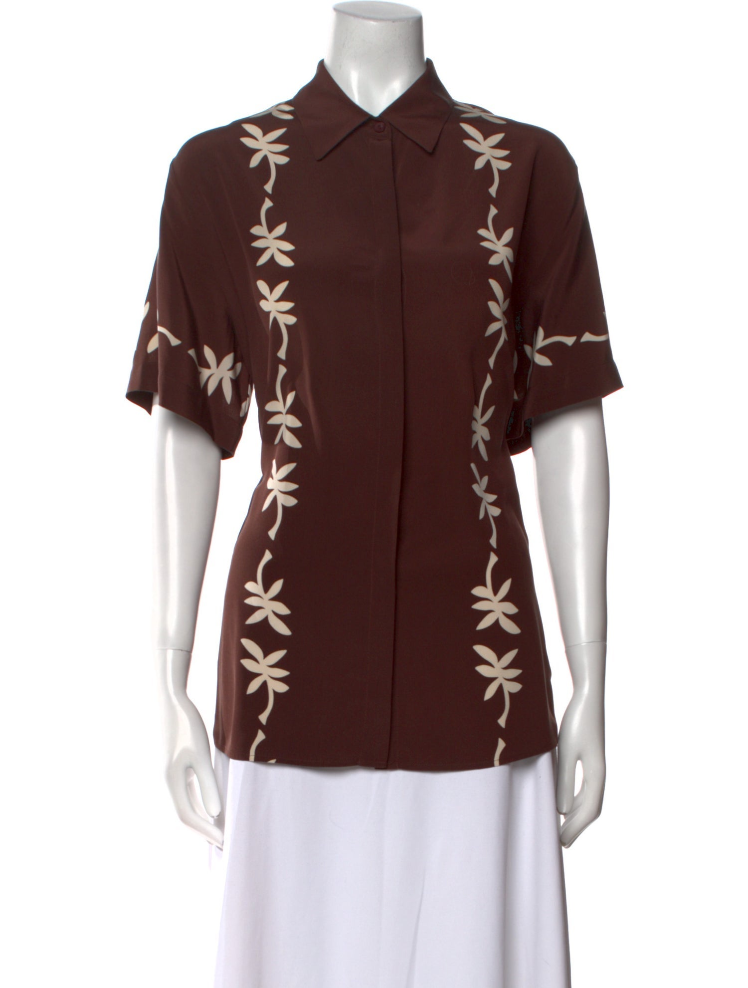 Matteau Silk Printed Button-Up Top