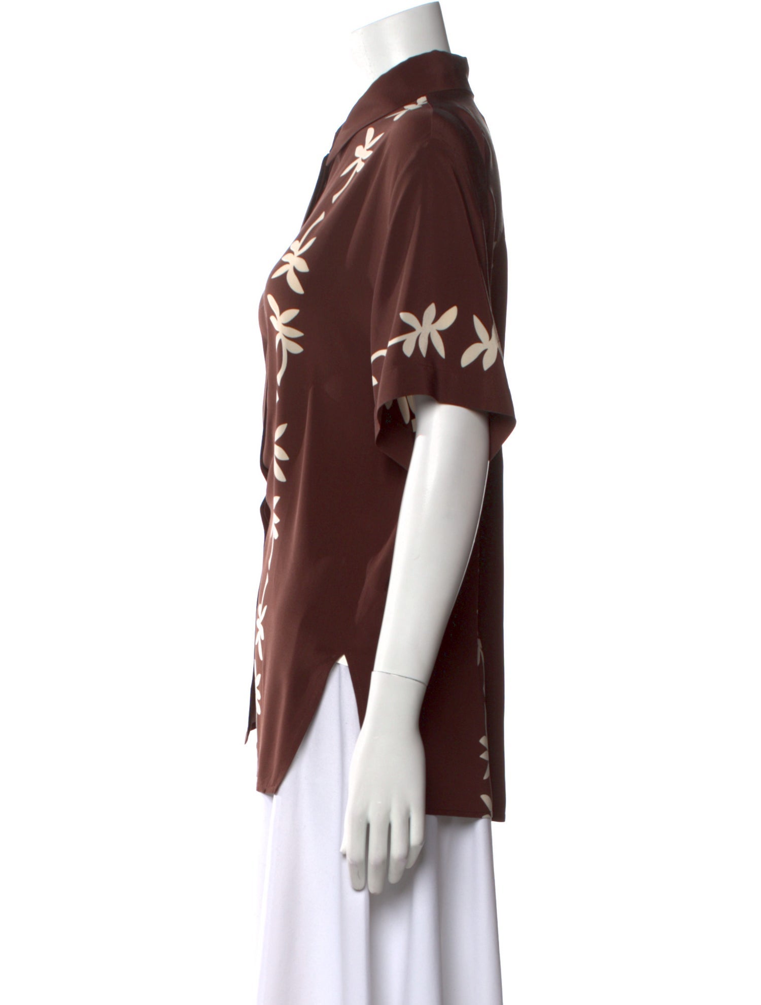 Matteau Silk Printed Button-Up Top