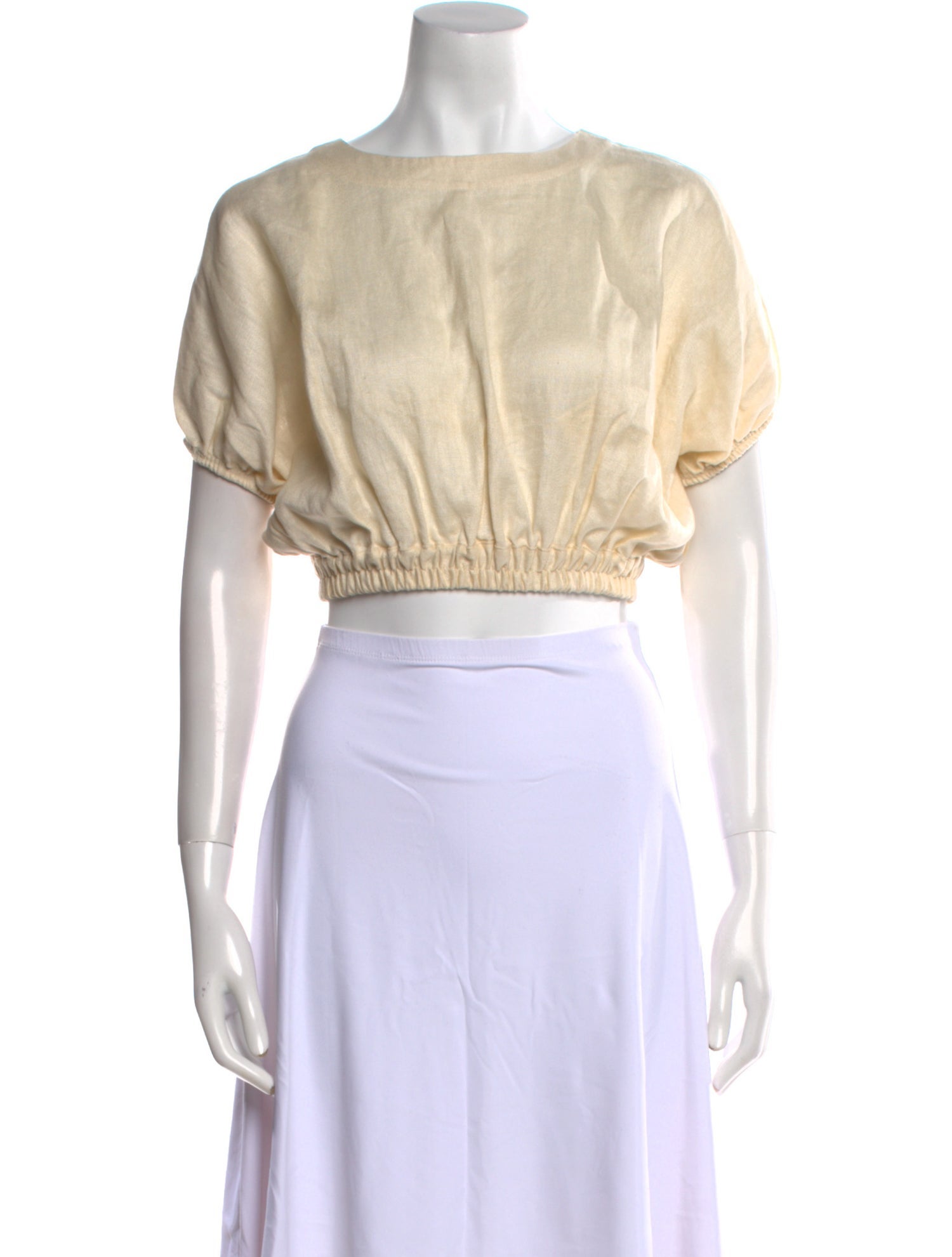 Matteau Linen Bateau Neckline Crop Top