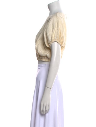 Matteau Linen Bateau Neckline Crop Top