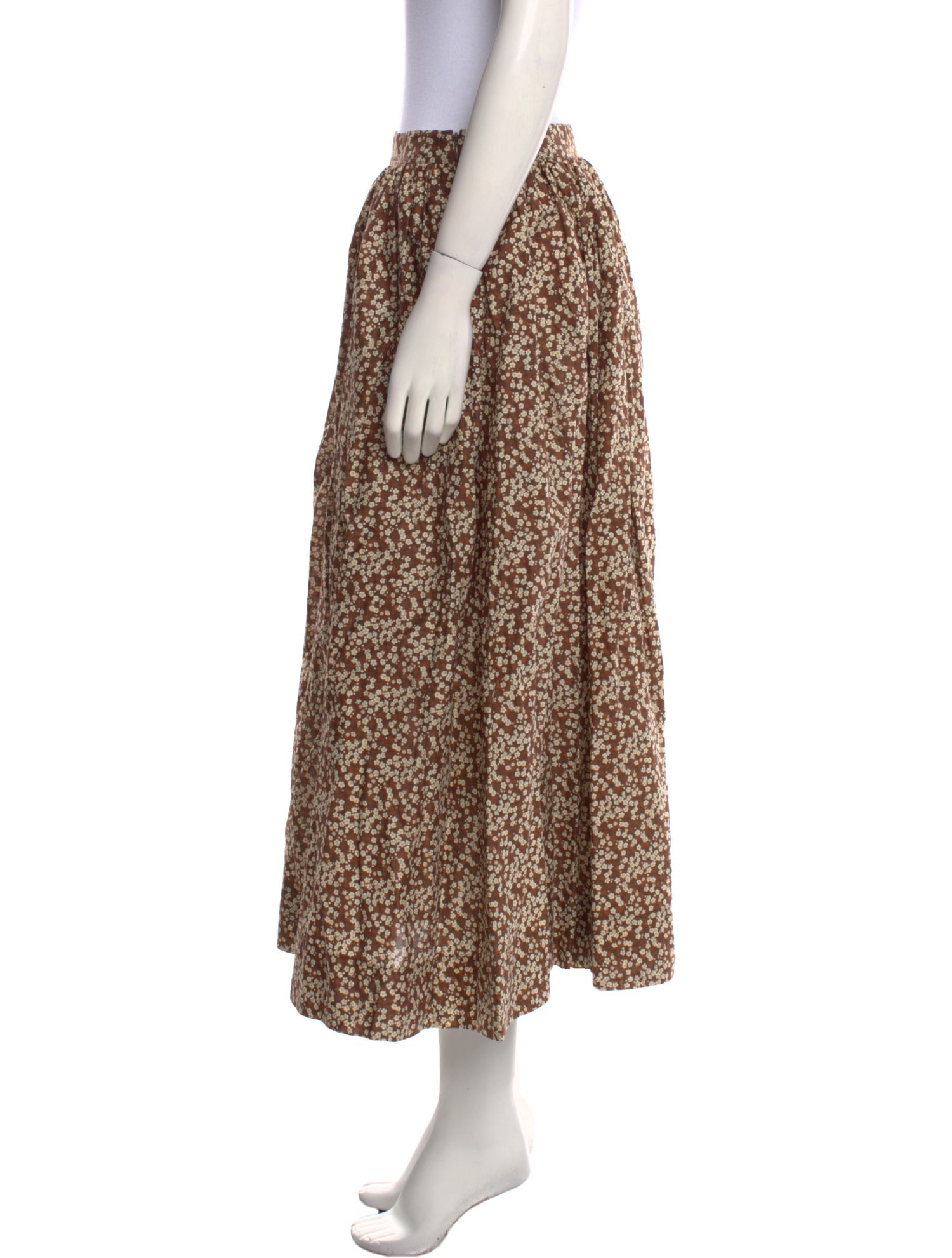 Matteau Floral Print Midi Length Skirt