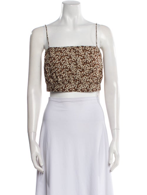 Matteau Printed Square Neckline Crop Top