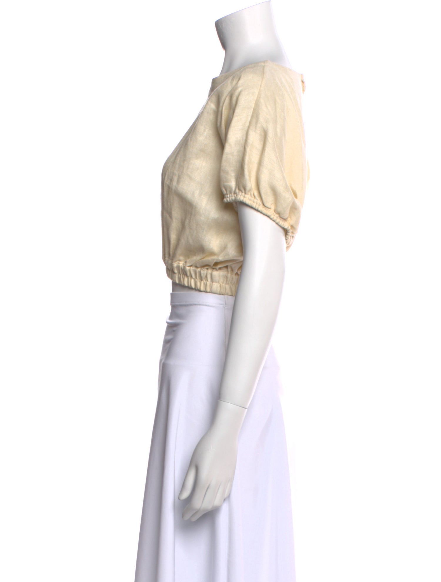 Matteau Linen Bateau Neckline Crop Top