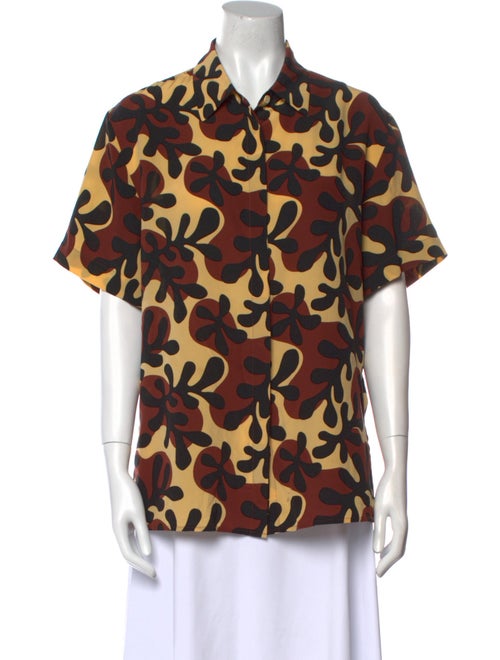 Matteau Silk Printed Button-Up Top