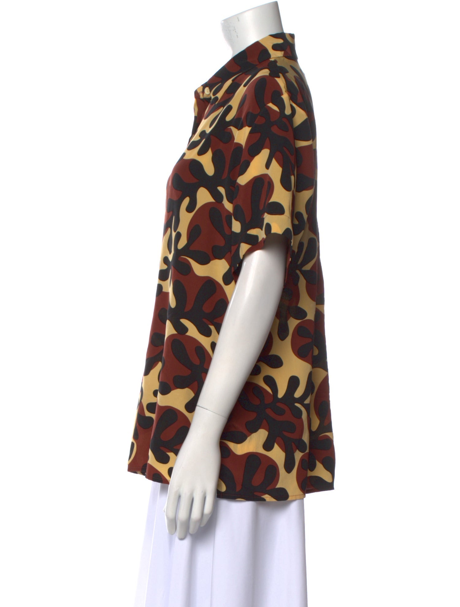 Matteau Silk Printed Button-Up Top