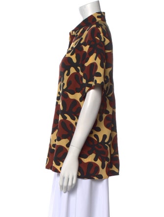 Matteau Silk Printed Button-Up Top