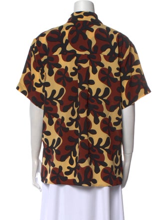 Matteau Silk Printed Button-Up Top