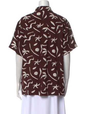 Matteau Silk Printed Button-Up Top