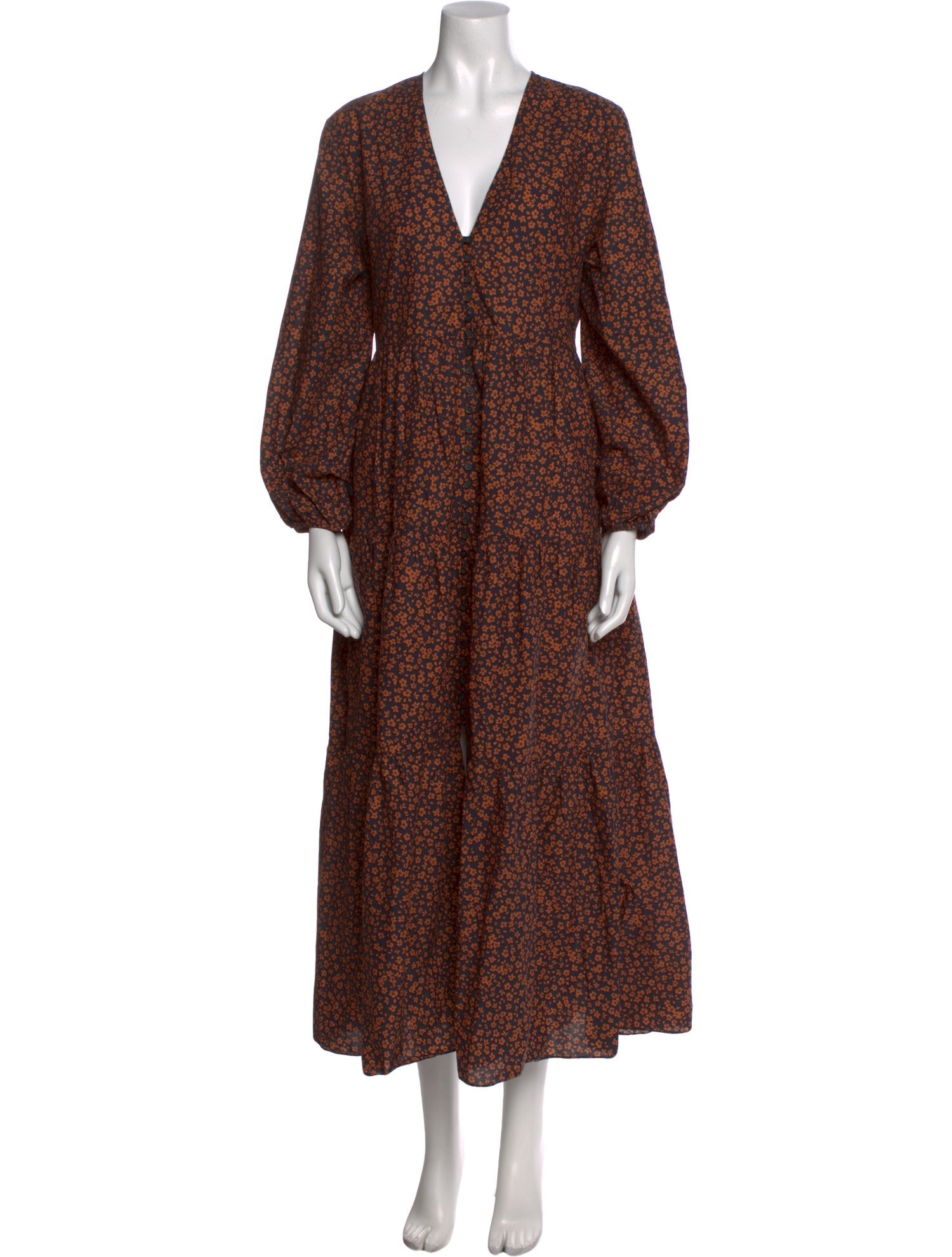 Matteau Floral Print Midi Length Dress