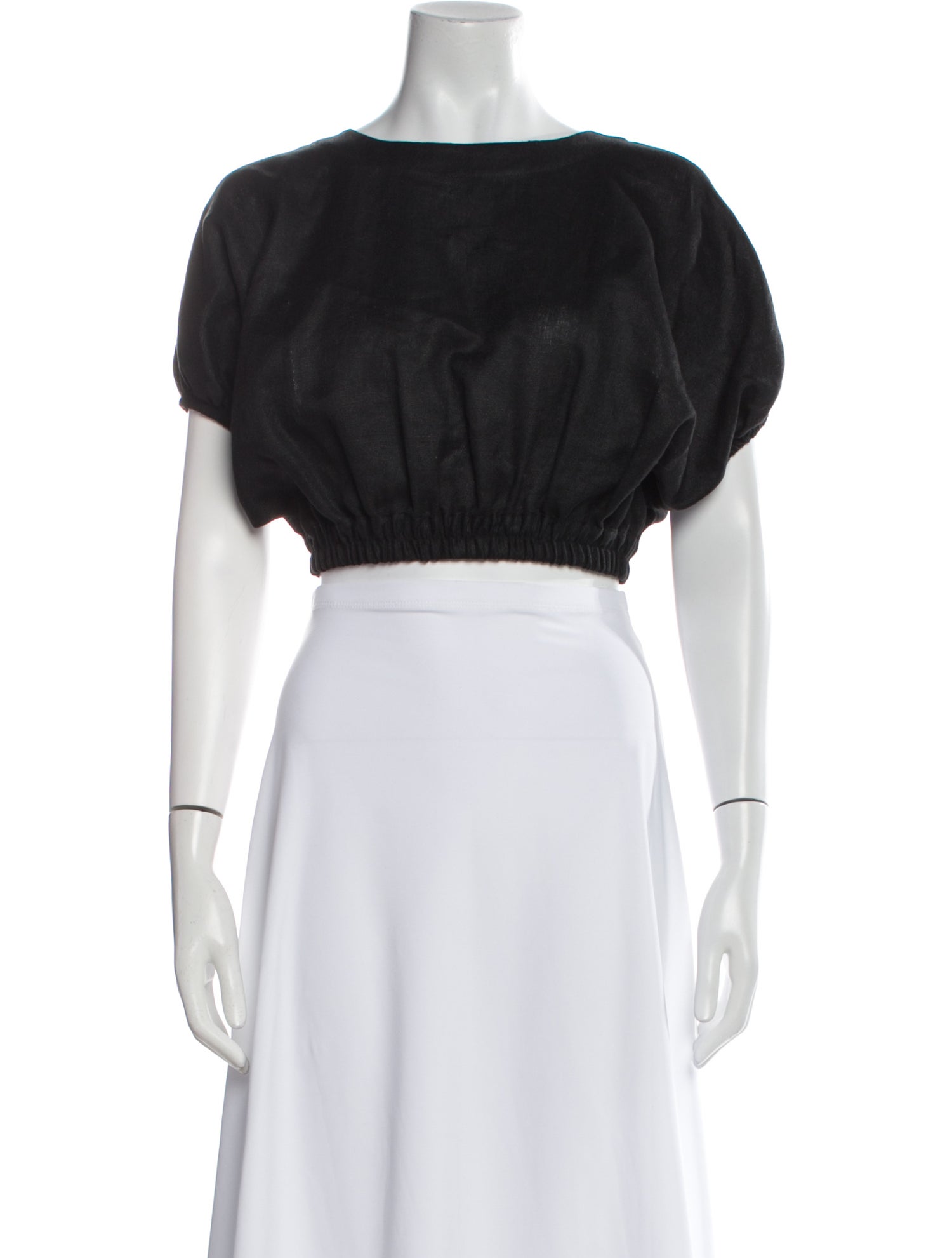 Matteau Linen Bateau Neckline Crop Top