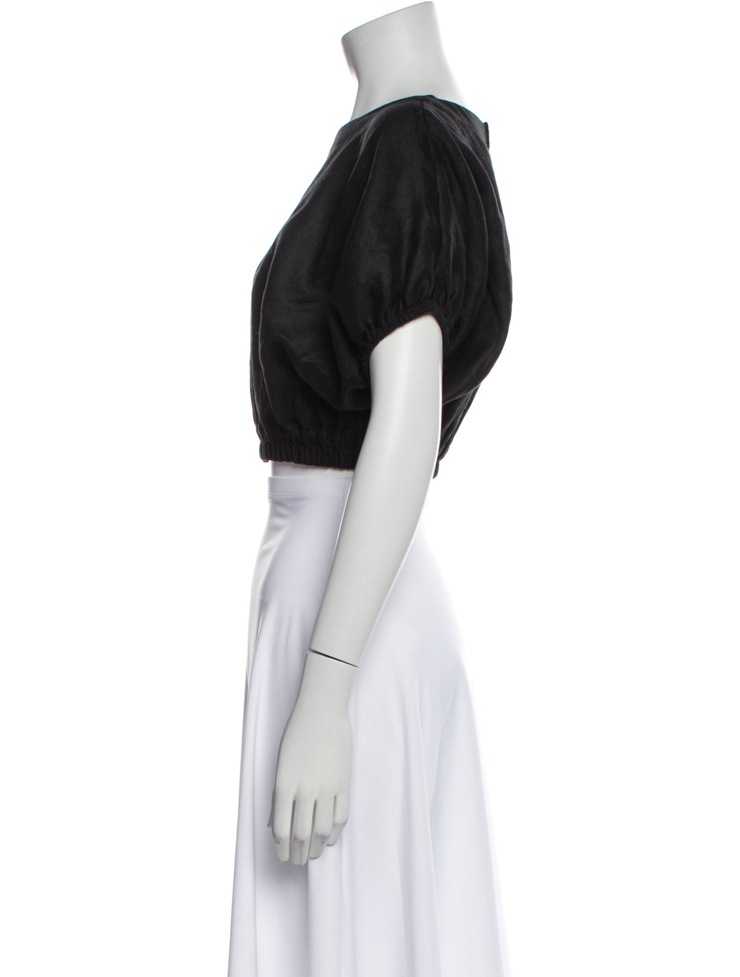 Matteau Linen Bateau Neckline Crop Top