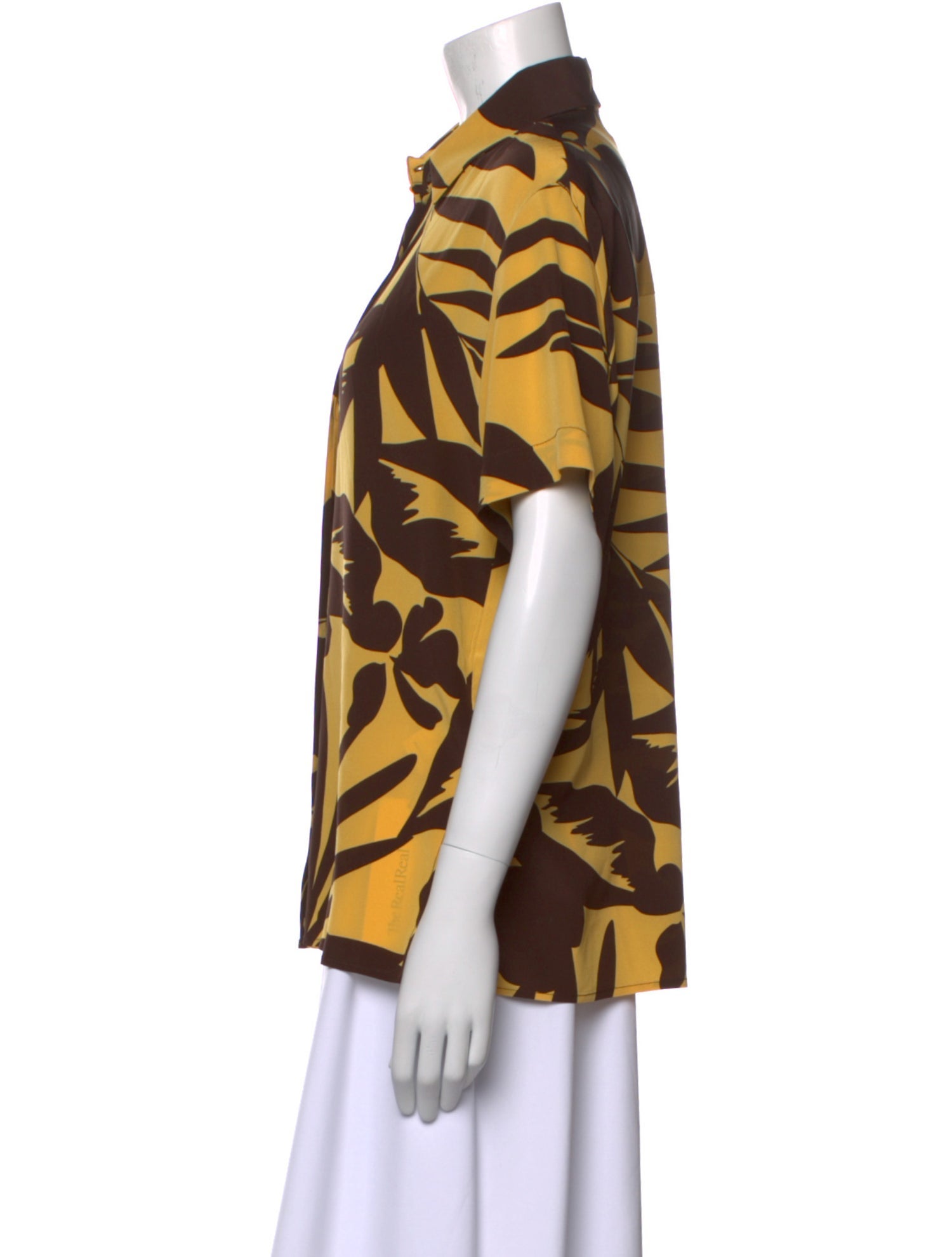 Matteau Silk Animal Print Button-Up Top