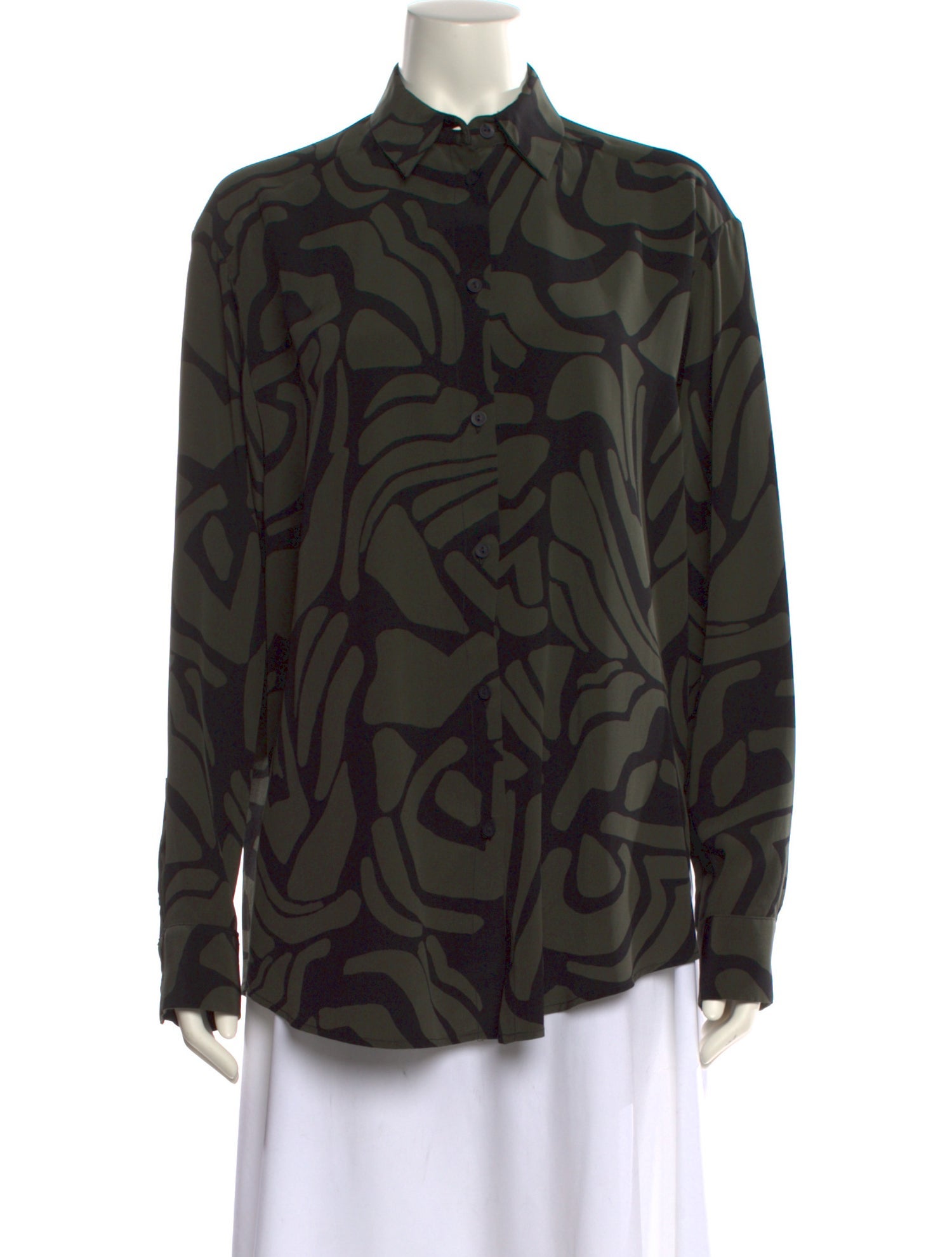 Matteau Printed Long Sleeve Button-Up Top