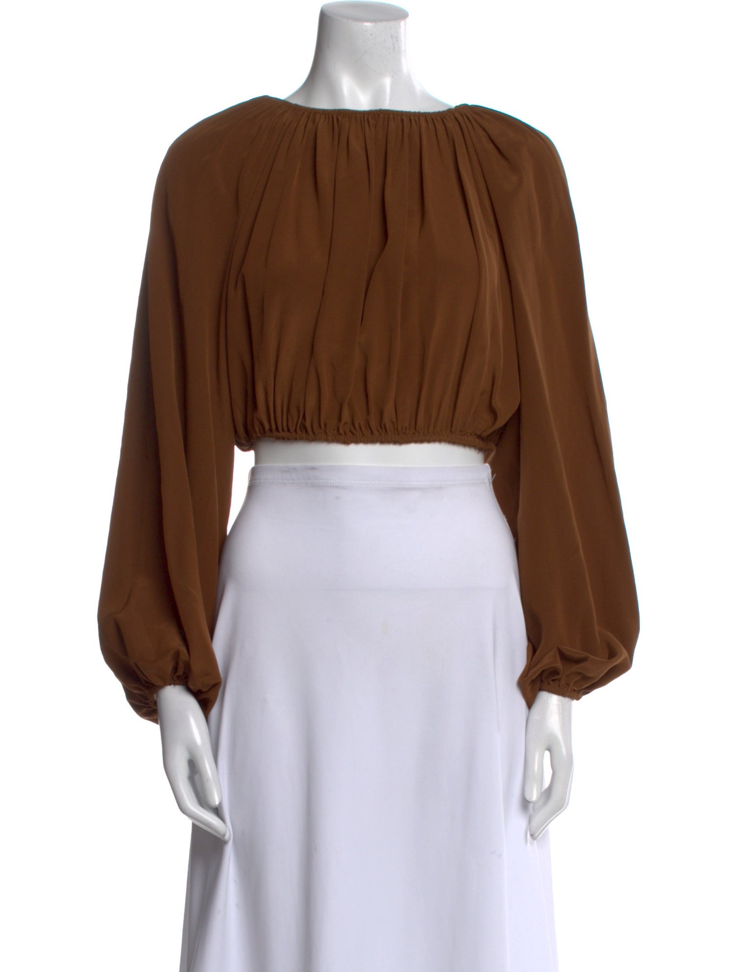 Matteau Silk Bateau Neckline Crop Top