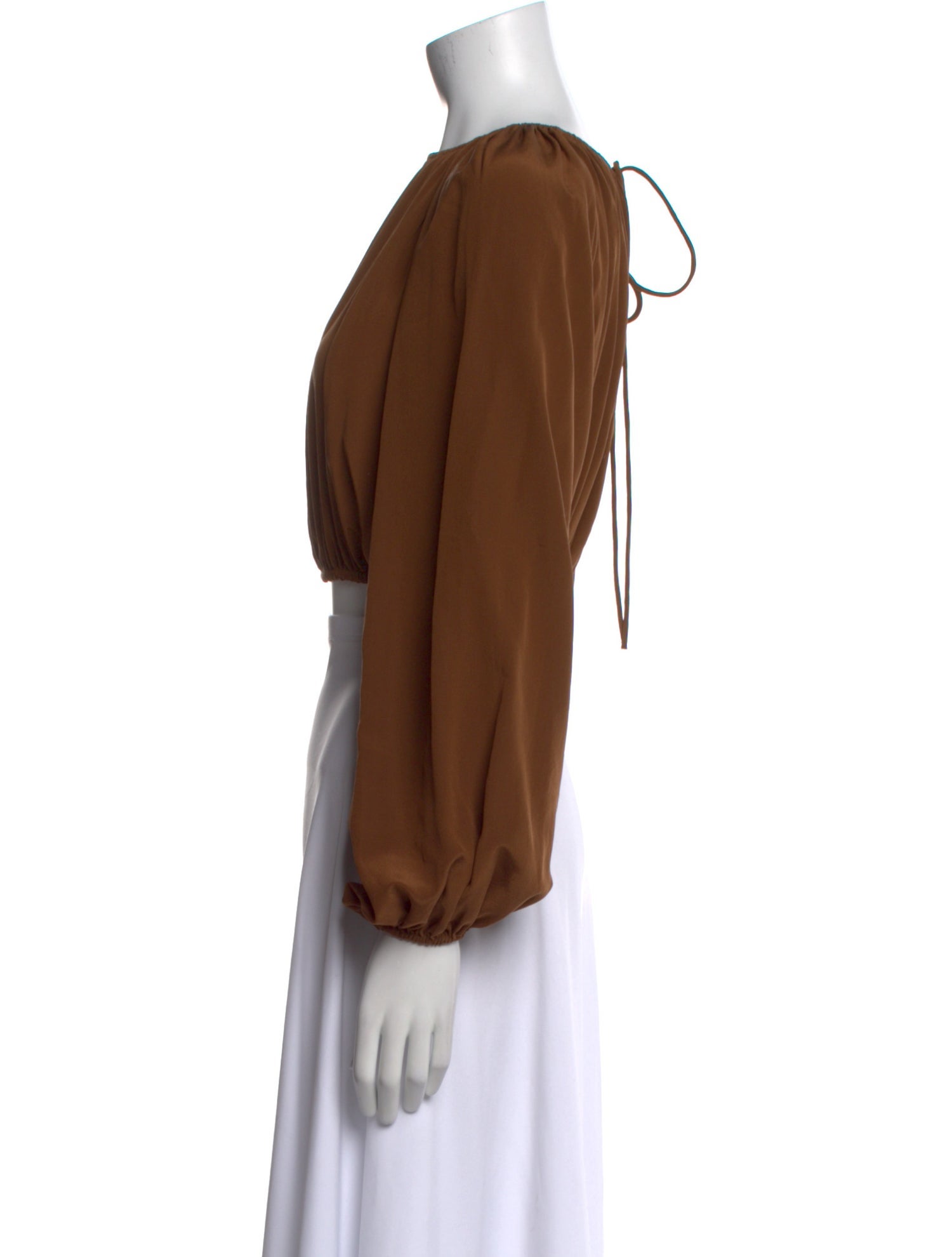 Matteau Silk Bateau Neckline Crop Top