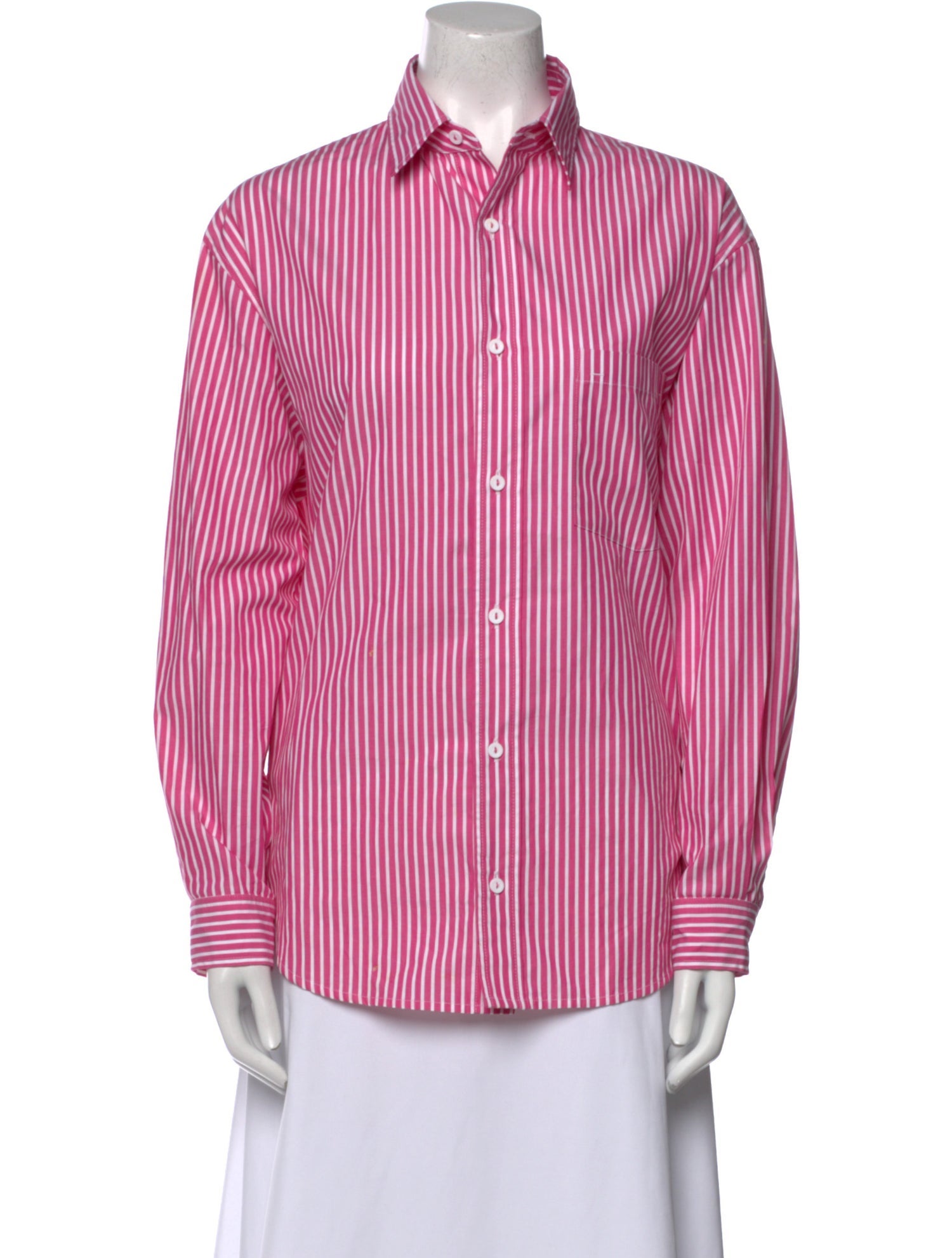 Matteau Striped Long Sleeve Button-Up Top