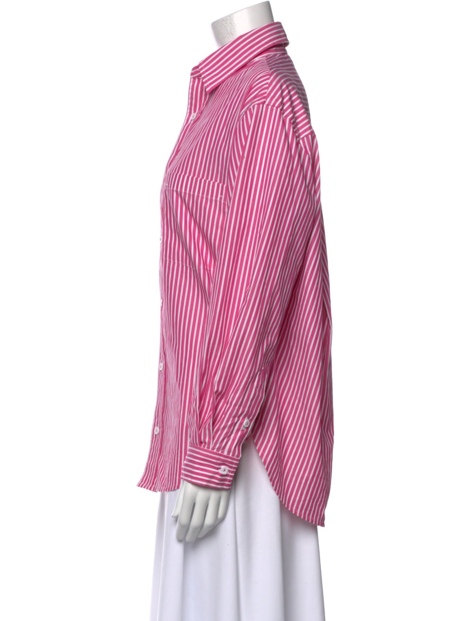 Matteau Striped Long Sleeve Button-Up Top
