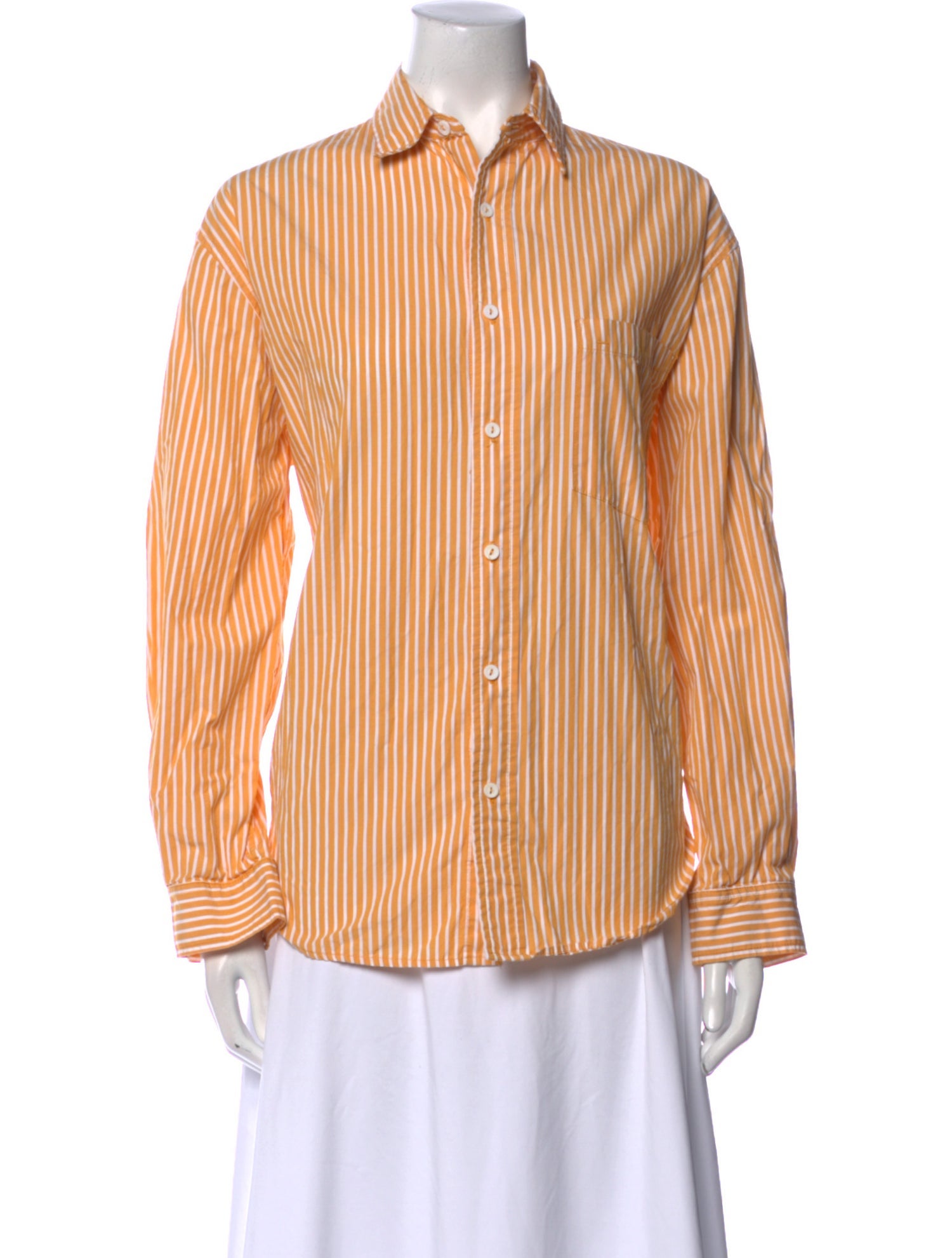 Matteau Striped Long Sleeve Button-Up Top