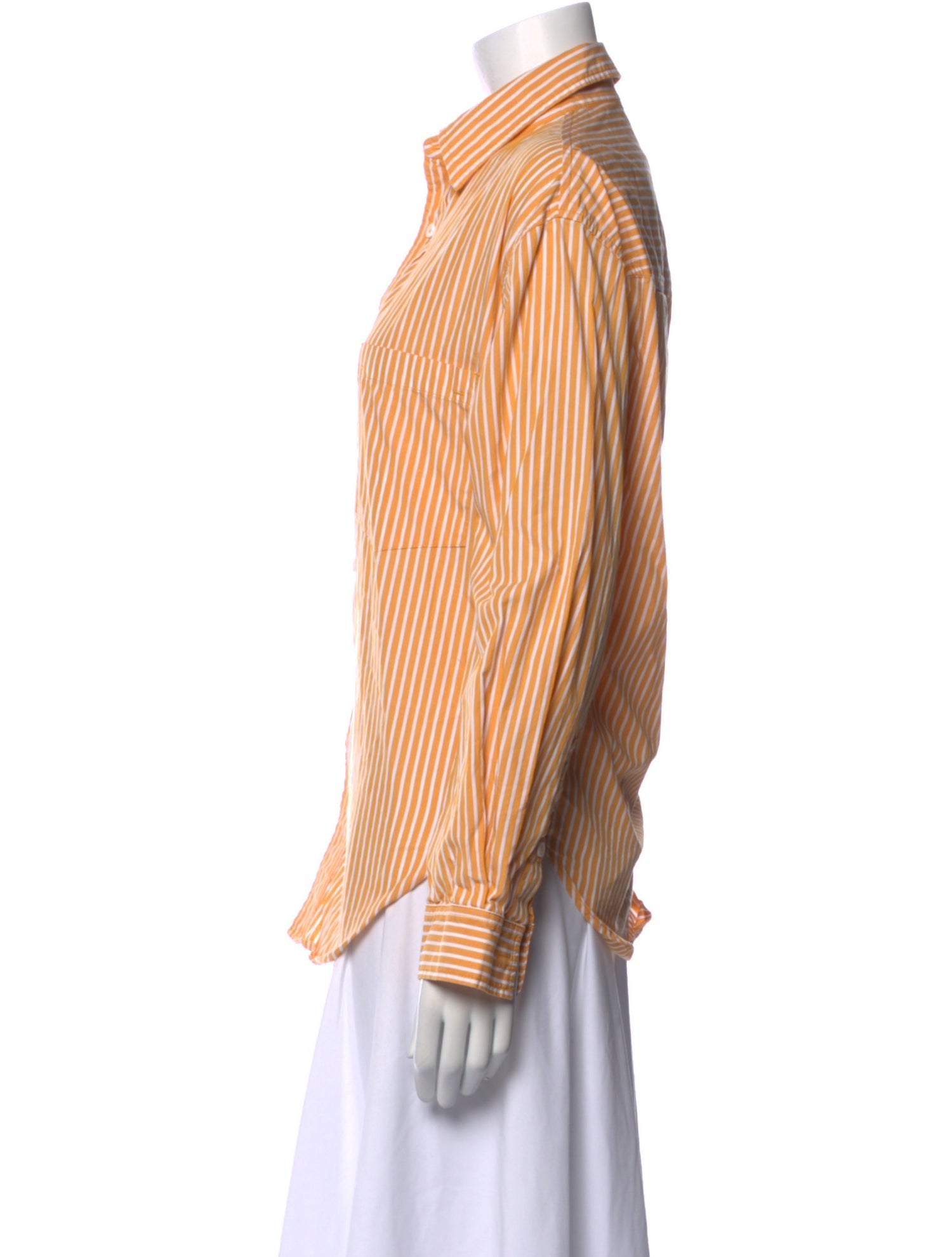 Matteau Striped Long Sleeve Button-Up Top