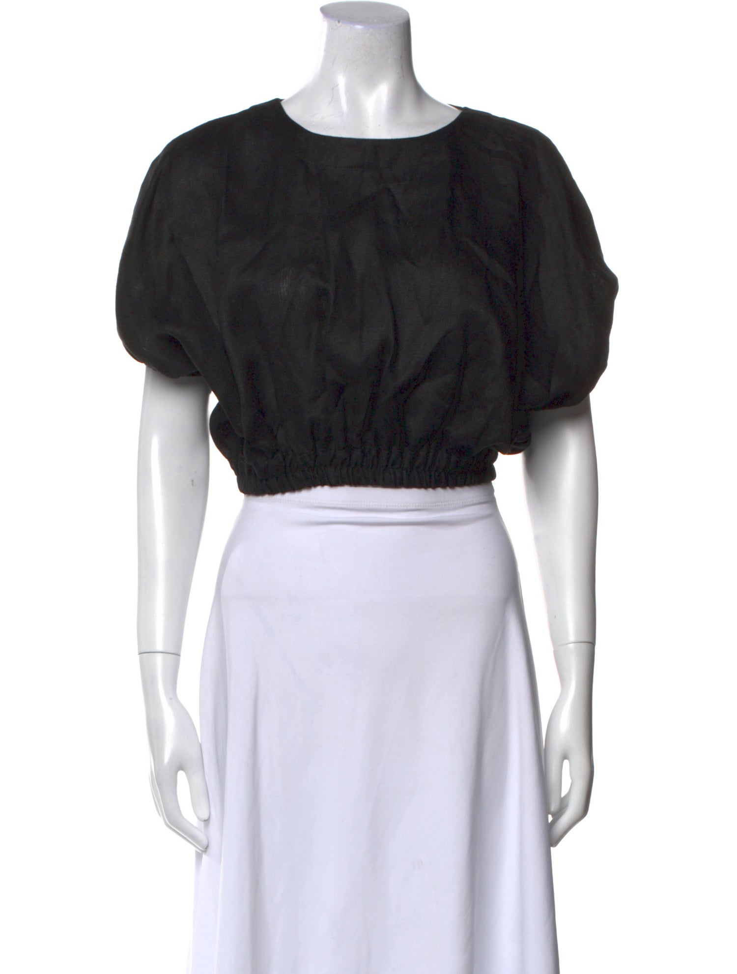 Matteau Linen Scoop Neck Crop Top