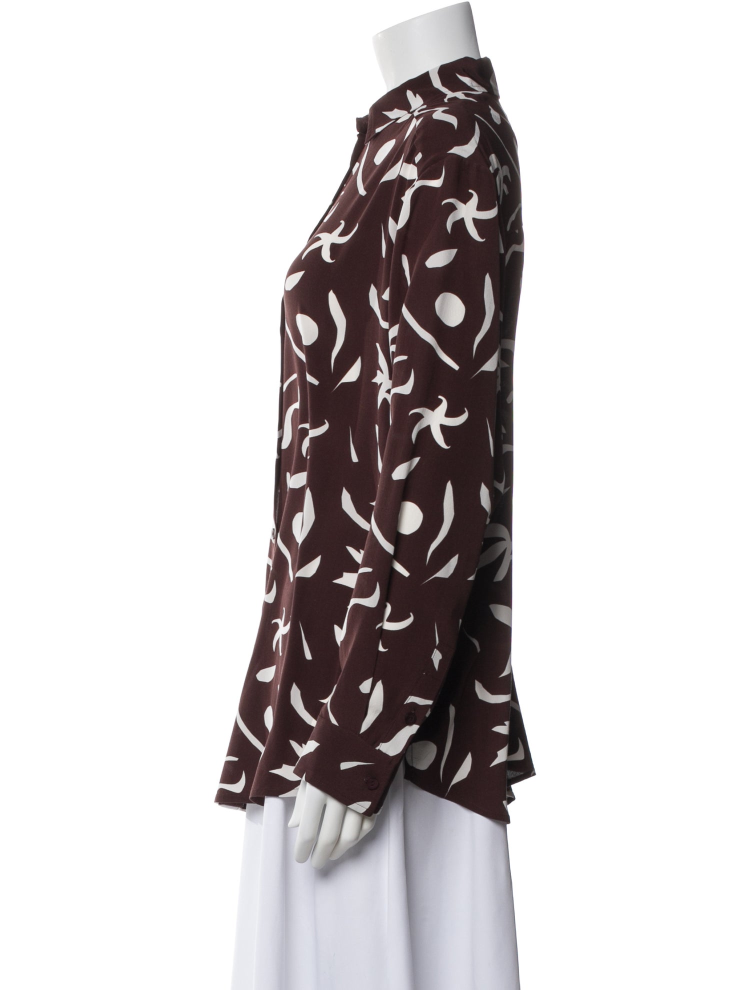 Matteau Silk Printed Button-Up Top