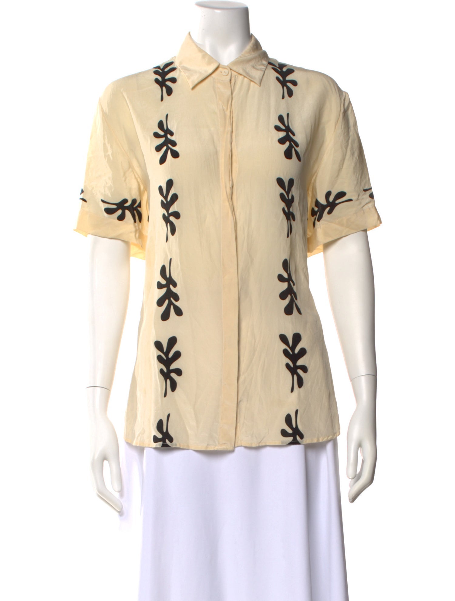 Matteau Silk Printed Button-Up Top