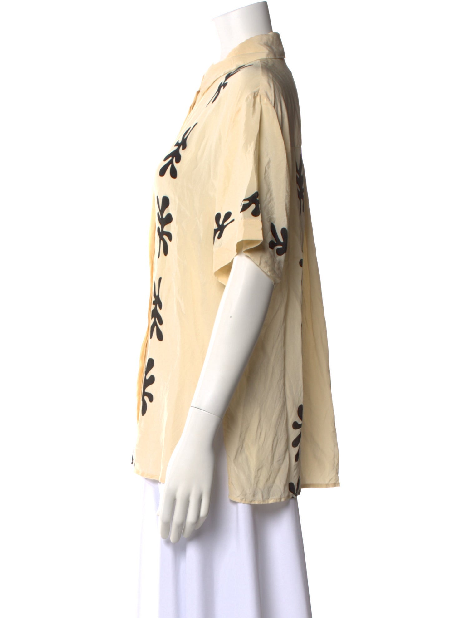 Matteau Silk Printed Button-Up Top