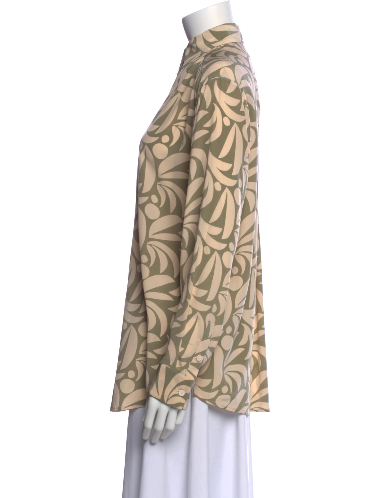 Matteau Silk Printed Button-Up Top