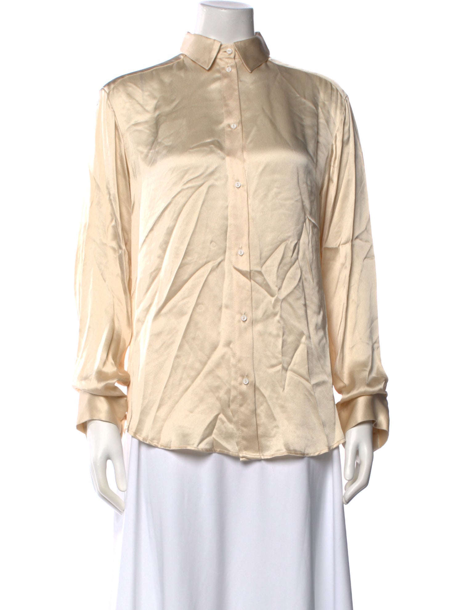 Matteau Mock Neck Long Sleeve Button-Up Top